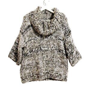 Land's End chunky knit marled cowl neck sweater, Size M